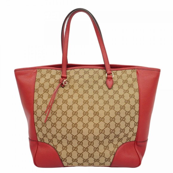 Gucci Tote Bag GG Canvas 449242 Brown Red Women's - Picture 1 of 10